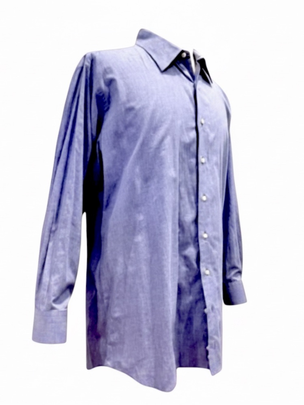 Tom James ‘Royal Classic’ Men’s Dress Shirt. Blue, White. 17” Neck - Picture 3 of 8